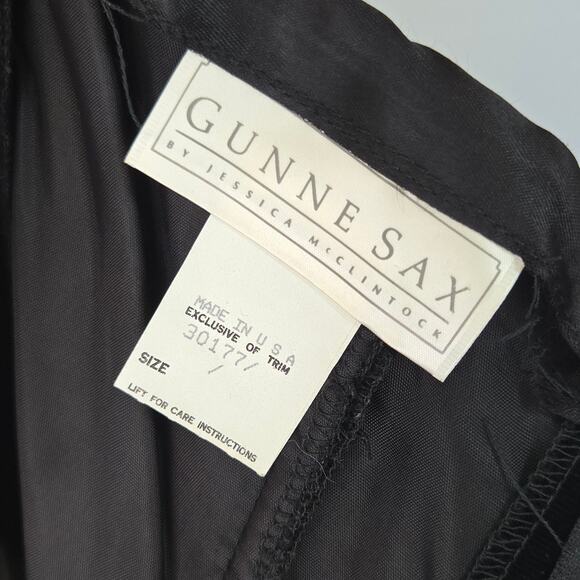 Gunne Sax Vintage 80s Velvet Ruffle Midi Prom Dress Size S Black Purple Sparkle - Picture 8 of 8